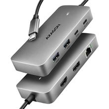 AXAGON HMC-CUB83X2, USB 10Gbps hub, 2x USB-A, USB-C, HDMI & DP 4k/144Hz, RJ-45 GLAN, PD 100W, kabel USB-C 15cm