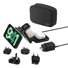 Belkin BOOST CHARGE™ PRO Qi2 3v1 Bezdrátová skládací cestovní podložka pro iPhone/Apple Watch/AirPods, černá + adaptéry
