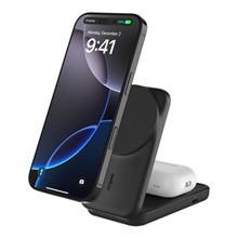 Belkin UltraCharge Qi2 25W 2v1 Magnetická skládací nabíječka pro iPhone/AirPods, s USB-C, černá