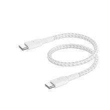 Belkin USB-C na USB-C kabel, 15cm, bílý - odolný