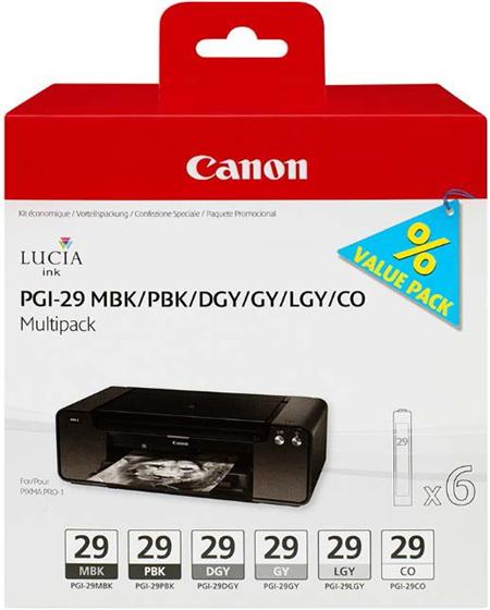 Canon PGI-29 MBK/PBK/DGY/GY/LGY/CO Multi