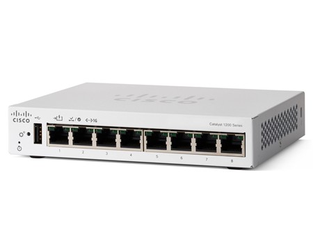 Cisco Catalyst 1200 8-port GE, Desktop, Ext PS,