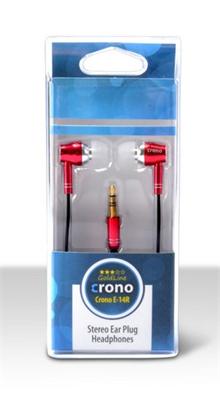 Crono E14R - sluchátka špuntová, jack 3.5mm, červená