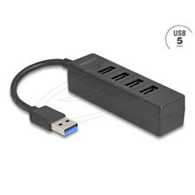 Delock 4 portový USB Hub, USB 5 Gbps, se 4 x zásuvkovými porty USB Typ-A, černý