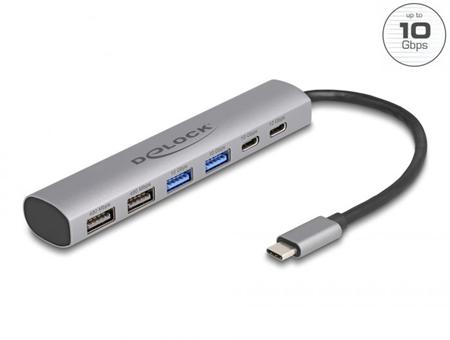 Delock 6 portový rozbočovač USB se 4 x zásuvkami