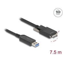 Delock Aktivní optický kabel USB 10 Gbps-A samec > USB 10 Gbps Typ Micro-B samec se šroubky 7,5 m