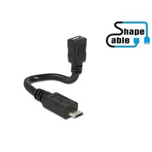 Delock Cable USB 2.0 Micro-B male > USB 2.0 Micro-B female OTG ShapeCable 0.15 m