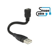 Delock Cable USB 2.0 Type-A male > USB 2.0 Micro-B female ShapeCable 0.15 m