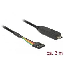 Delock Converter USB Type-C™ 2.0 male to TTL 5 V 6 pin pin header female 2.0 m