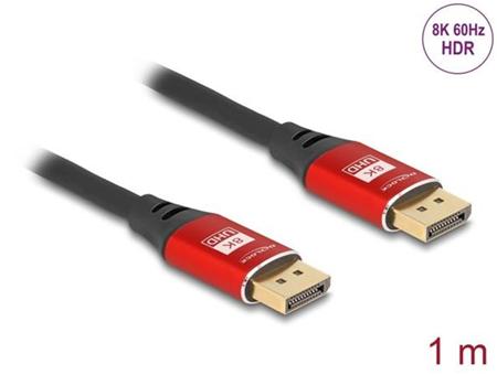 Delock DisplayPort kabel 8K 60 Hz 1 m červený