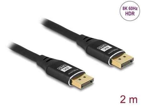 Delock DisplayPort kabel 8K 60 Hz 2 m černý