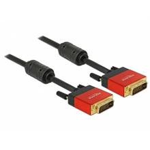 Delock Kabel DVI 24+1 samec > DVI 24+1 samec 5 m červený kovová spona