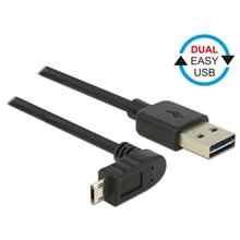 Delock Kabel EASY-USB 2.0 Typ-A samec > EASY-USB 2.0 Typ Micro-B samec pravoúhlý nahoru / dolů 2 m černý