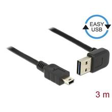 Delock Kabel EASY-USB 2.0 Typ-A samec pravoúhlý nahoru / dolů > USB 2.0 Typ Mini-B samec 3 m