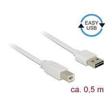 Delock Kabel EASY-USB 2.0 Typ-A samec > USB 2.0 Typ-B samec 0,5 m bílý