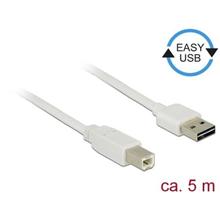 Delock Kabel EASY-USB 2.0 Typ-A samec > USB 2.0 Typ-B samec 5 m bílý