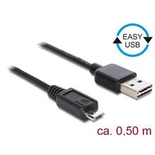 Delock Kabel EASY-USB 2.0 Typ-A samec > USB 2.0 Typ Micro-B samec  50 cm černá 