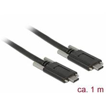 Delock Kabel SuperSpeed USB 10 Gbps (USB 3.1 Gen 2) USB Type-C™ samec > USB Type-C™ samec se šrouby po stranách 1 m čer