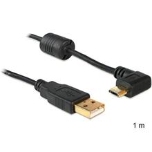 Delock kabel USB 2.0 A samec > USB micro B samec, pravoúhlý 90°, 1m