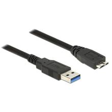 Delock Kabel USB 3.0 Typ-A samec > USB 3.0 Typ Micro-B samec 1,5 m černý