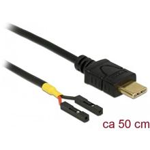 Delock Kabel USB Type-C™ samec > 2 x pin konektor samice oddělení napájení 50 cm