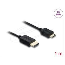 Delock Koaxiální kabel High Speed HDMI HDMI samec na Mini HDMI samec 8K 60 Hz 1 m