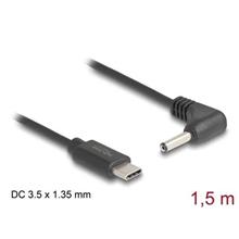 Delock Napájecí kabel z konektoru USB Type-C™ na stejnosměrný konektor 3,5 x 1,35 mm, pravoúhlý, 1,5 m