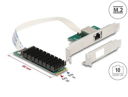 Delock Převodník M.2 Key B+M 1 x RJ45 10 Gigabit