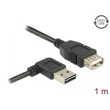 Delock Prodlužovací kabel EASY-USB 2.0 Typ-A samec pravoúhlý levý / pravý > USB 2.0 Typ-A samice 1 m