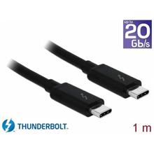 Delock Thunderbolt™ 3 (20 Gb/s) USB-C™ kabel samec > samec pacivní 1,0 m 5 A černý