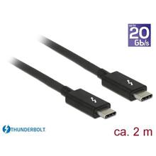 Delock Thunderbolt™ 3 (20 Gb/s) USB-C™ kabel samec > samec pacivní 2,0 m 3 A černý