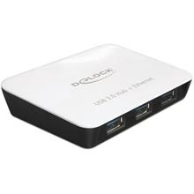 Delock USB 3.0 Hub 3 portový + 1 port Gigabit LAN 10/100/1000 Mb/s
