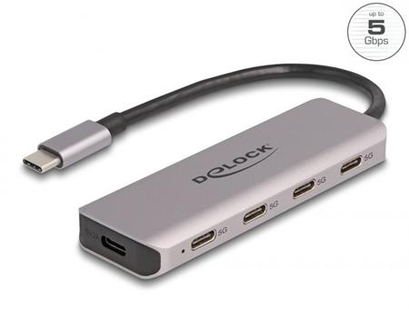 Delock USB 5 Gbps 4 portový Hub USB Type-C™ s