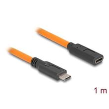 Delock USB 5 Gbps kabel, ze zástrčky USB Type-C™ na zásuvku USB Type-C™, k focení s tetheringem, 1 m, oranžový