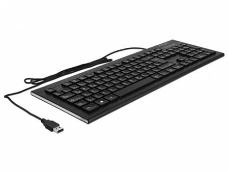 Delock USB klávesnice, drátová, 1,5 m, černá