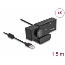 Delock Webová UHD kamera s rozhraním USB a s mikrofonem, 4K 30 Hz, zorný úhel 110° a stativ