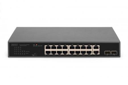 DIGITUS 16+2 Port GE + 2GE SFP Uplink PoE Switch