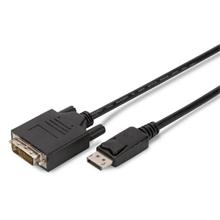 Digitus DisplayPort adapter cable, DP - DVI (24+1) M/M, 3.0m, w/interlock, DP 1.1a compatible, CE, bl