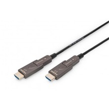 Digitus Kabel HDMI AOC (aktivní optický), typ A, odpojitelný M/M, 10,0 m, Ultra HD, 4K@60 Hz, pozlacený, černý