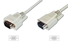 Digitus Monitor kabel, VGA, stíněný, béžový AWG28, Měď, 3 m
