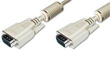 Digitus Premium připojovací VGA kabel, 3xstíněný, 2xferity, černá/šedá, AWG28, CU, šedý 5m