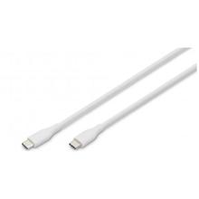 Digitus USB-C Silicone charging cable, USB-C - USB-C 1m, USB 2.0, 60W, white