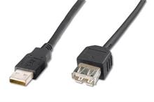 Digitus USB kabel prodlužovací A-A, 2xstíněný 1.8m, černý