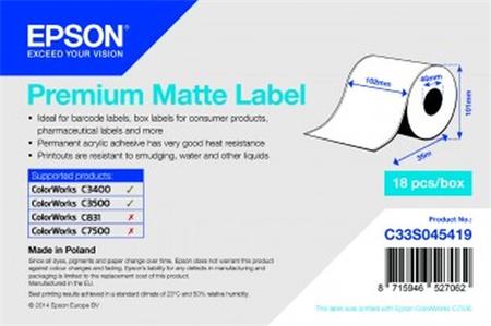 EPSON Premium Matte Label - Continuous Roll: