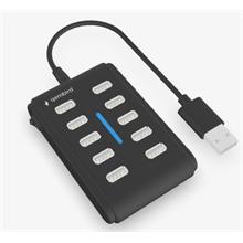 GEMBIRD 10portový USB 2.0 rozbočovač, černý