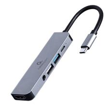 Gembird USB typu-C 5-in-1 multisortový adaptér (HUB + HDMI + PD + stereo audio)