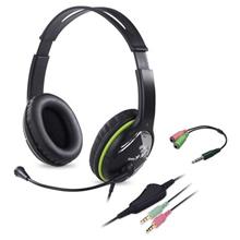 Genius HS-400A Headset, herní, drátový, náhlavní, mikrofon, ovládání hlasitosti, 2× 3,5mm jack, redukce na 1× 3,5mm, če