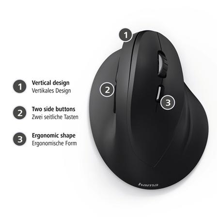 Hama vertikální, ergonomická kabelová myš