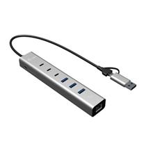 i-tec USB-C/USB-A Metal HUB 6 port (3x USB-C, 3x USB-A), LAN, Power Delivery 85W 