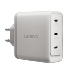 Lenovo CONS  Multi-port USB-C 100W GaN Charger = napájecí adaptér s 3x UBS-C v bílé barvě